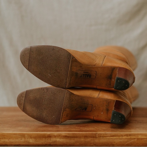 Knee High Camel Leather Boots Bally - Picture 7 of 10